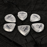 12 Bass Guitar Picks Stainless Steel 0.30mm in Heart or Triangle Shape