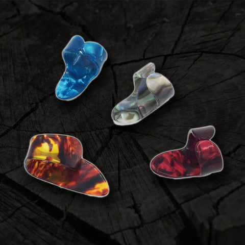 Celluloid Finger Guitar Pick Set (1 Thumb, 3 Fingerpicks)