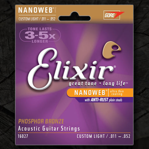 Elixir Nanoweb Strings for Acoustic Guitar (Different Gauges)