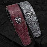 Leather Embossed Guitar Strap for Electric, Acoustic & Folk Guitar