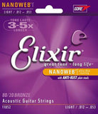 Elixir Nanoweb Strings for Acoustic Guitar (Different Gauges)