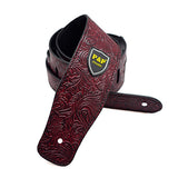 Leather Embossed Guitar Strap for Electric, Acoustic & Folk Guitar