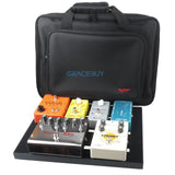 Black Aluminum Pedalboard Diy Guitar & Bass Pedal Board With Magic Tape Cable Cord Straps